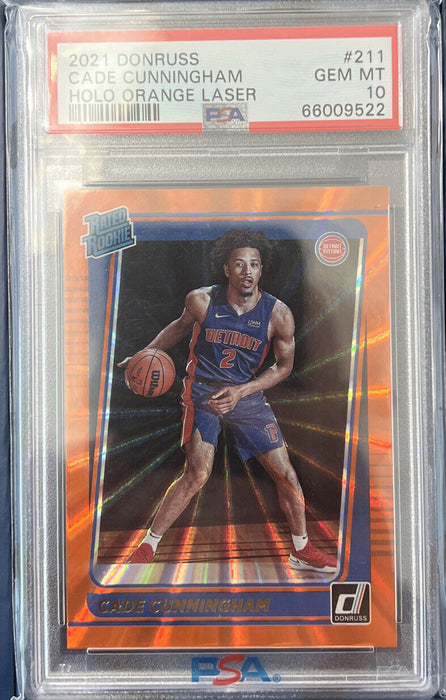 Cade Cunningham 2021 Donruss Orange Laser Rated Rookie #211 PSA 10!  HOT!!