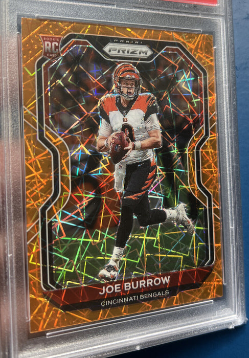 2020 Joe Burrow Panini Prizm Orange Lazer Rookie Card #307 PSA 9 MINT